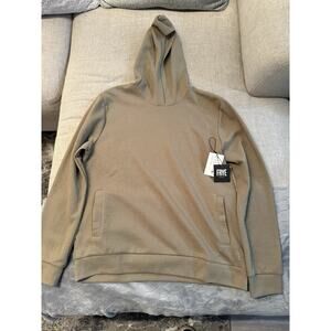 NWT FRYE M Men's Donegal Hoodie Beige Tan Waffle textured pullover